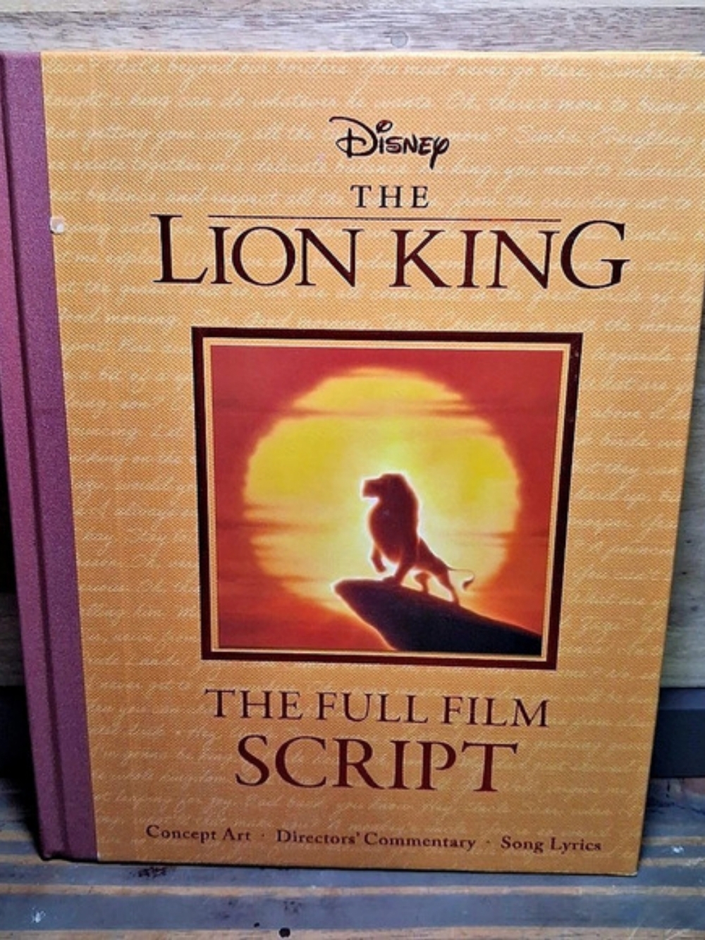 Disney The Lion King The Full Film Script Book Orange Red